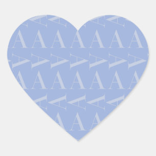 Anfangsbuchstaben A, blau Herz-Aufkleber