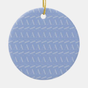 Anfangsbuchstaben A, blau Keramik Ornament