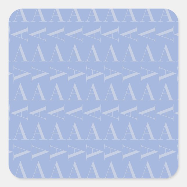 Anfangsbuchstaben A, blau Quadratischer Aufkleber (Vorderseite)