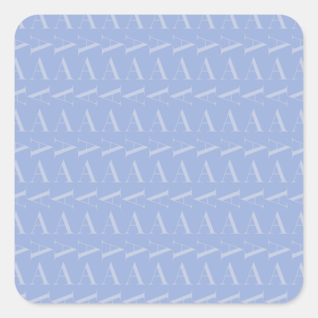 Anfangsbuchstaben A, blau Quadratischer Aufkleber (Vorderseite)