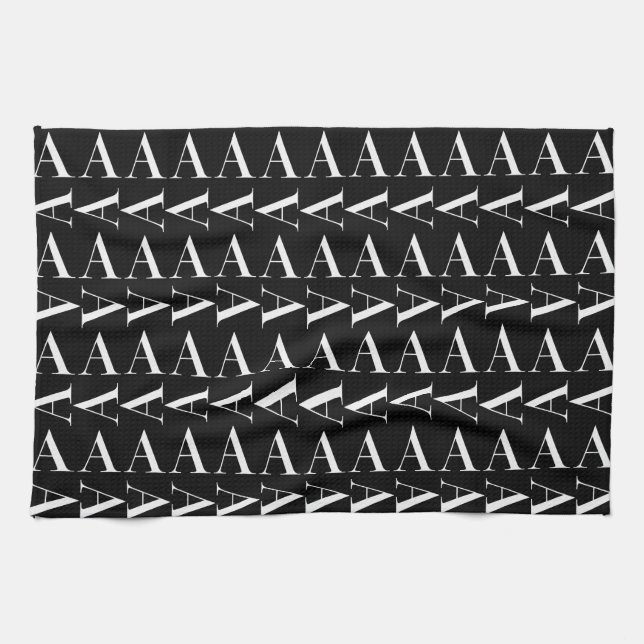 Anfangsbuchstaben A, Hintergrundfarbe auswählen Geschirrtuch (Horizontal)