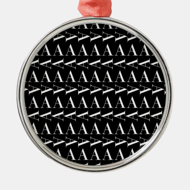 Anfangsbuchstaben A, Hintergrundfarbe auswählen Ornament Aus Metall (Vorne)