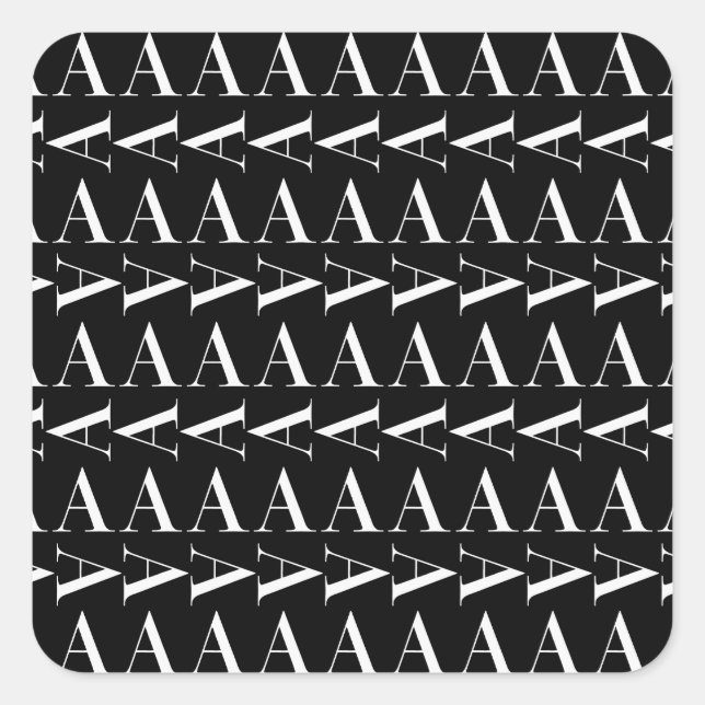 Anfangsbuchstaben A, Hintergrundfarbe auswählen Quadratischer Aufkleber (Vorderseite)