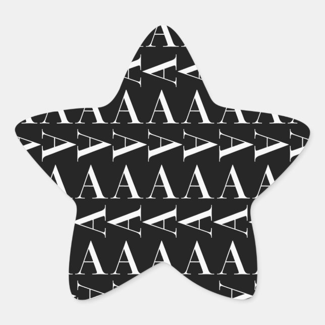 Anfangsbuchstaben A Stern-Aufkleber (Vorderseite)