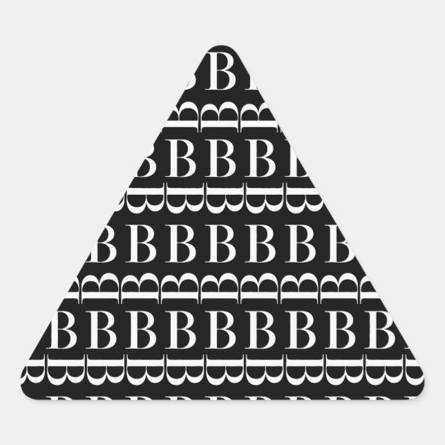 Anfangsbuchstaben B Dreieckiger Aufkleber (Vorderseite)