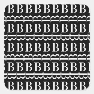 Anfangsbuchstaben B Quadratischer Aufkleber