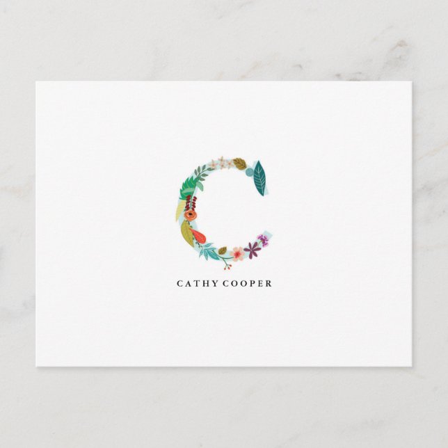Anfangsbuchstaben - C - Flachbildschirm Postkarte (Vorderseite)