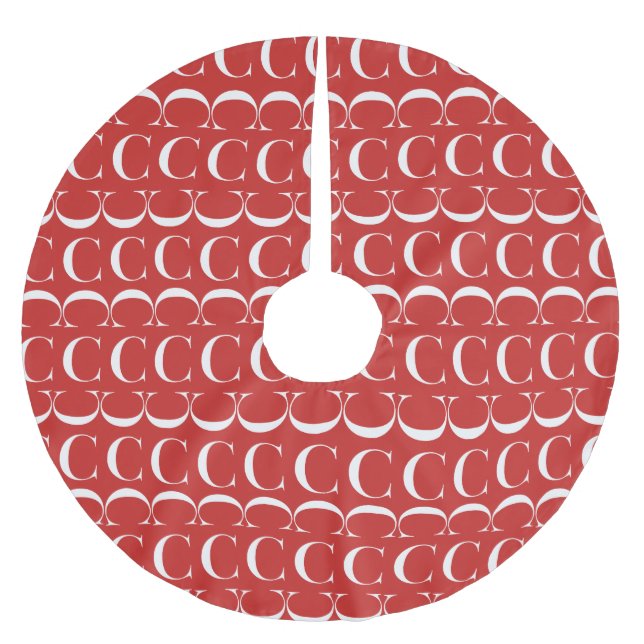 Anfangsbuchstaben C Polyester Weihnachtsbaumdecke (Vorderseite)