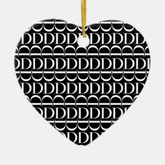 Anfangsbuchstaben D Keramik Ornament (Vorne)
