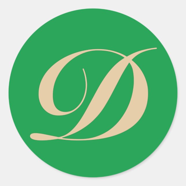 Anfangsbuchstaben D Runder Aufkleber (Vorderseite)