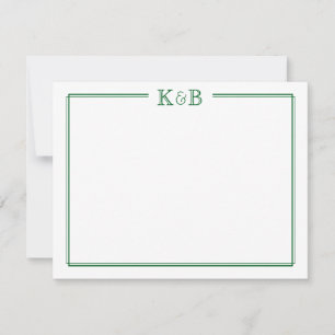 Anfangsbuchstaben des Paares Monogramm Frischvermä Mitteilungskarte