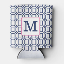 Anfangsbuchstaben des weißen Octagon Monogram Dosenkühler