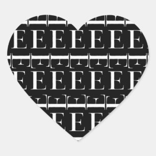 Anfangsbuchstaben E Herz-Aufkleber
