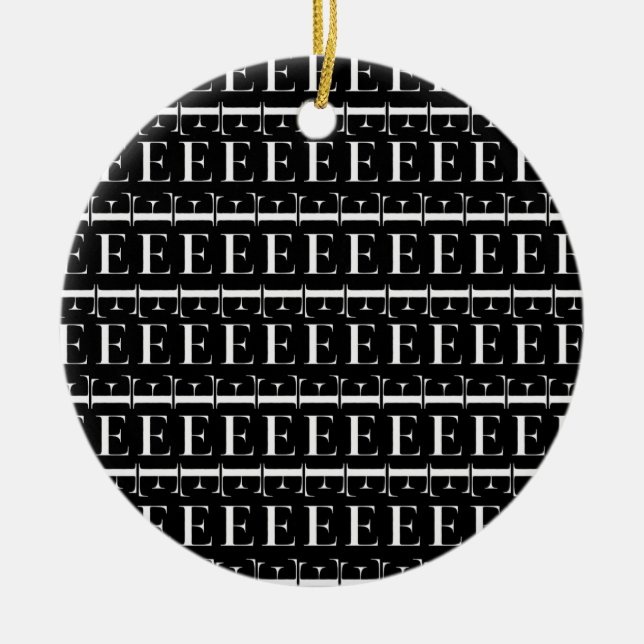 Anfangsbuchstaben E Keramik Ornament (Vorne)