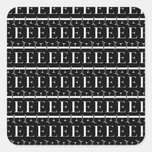 Anfangsbuchstaben E Quadratischer Aufkleber