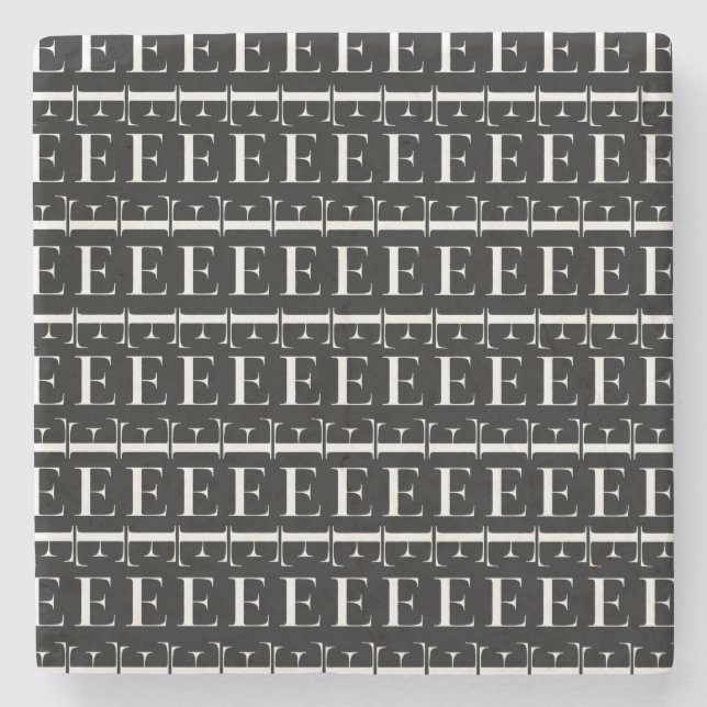 Anfangsbuchstaben E Steinuntersetzer (Vorderseite)