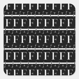 Anfangsbuchstaben F Quadratischer Aufkleber