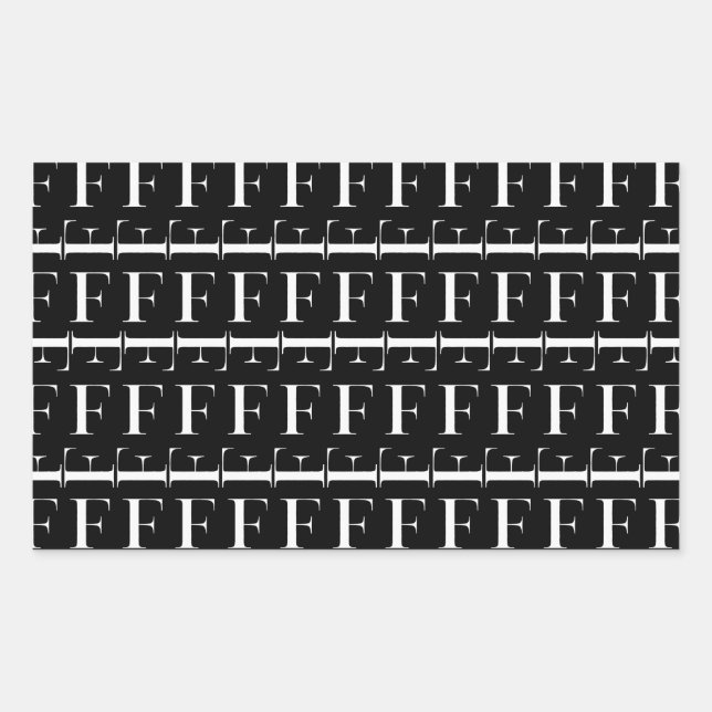 Anfangsbuchstaben F Rechteckiger Aufkleber (Vorderseite)