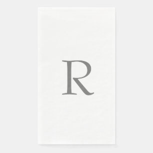Anfangsbuchstaben Grau-Weiß Serviette