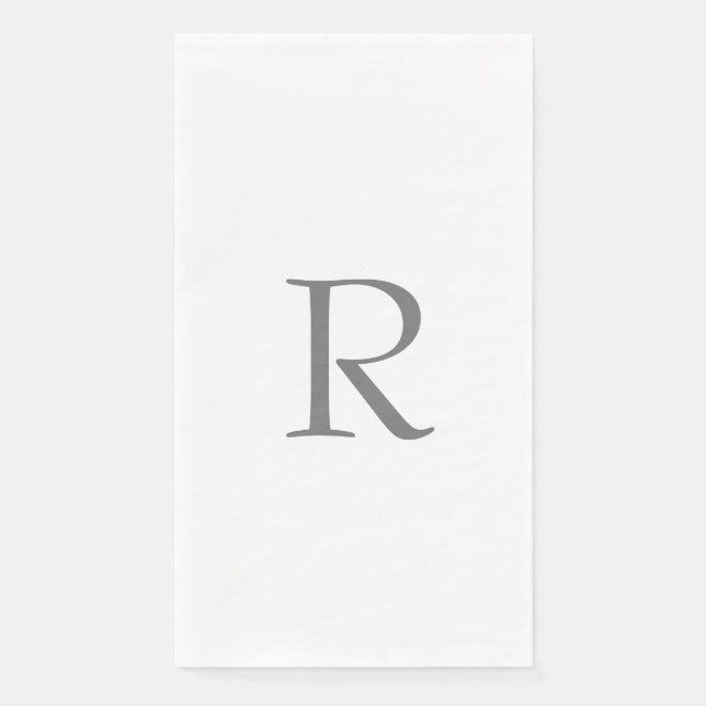 Anfangsbuchstaben Grau-Weiß Serviette (Vorderseite)