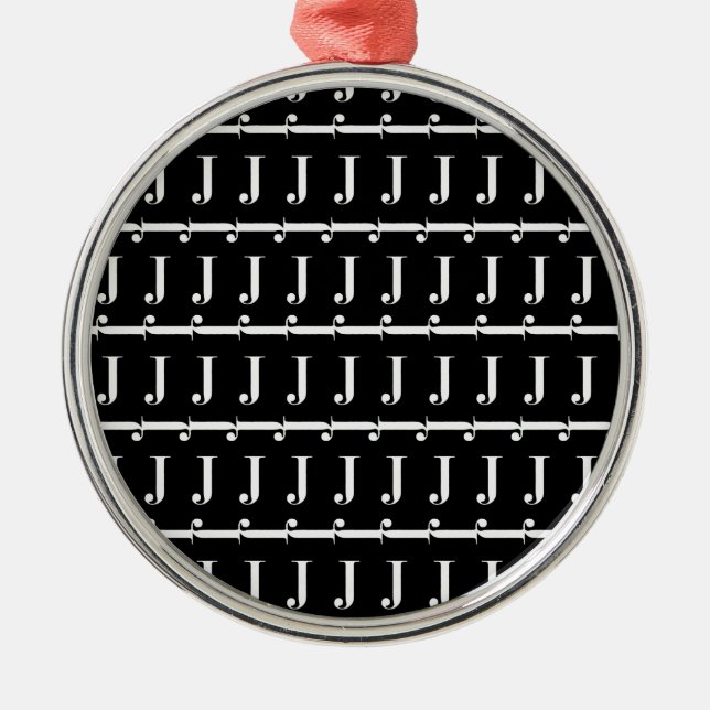 Anfangsbuchstaben J Ornament Aus Metall (Vorne)