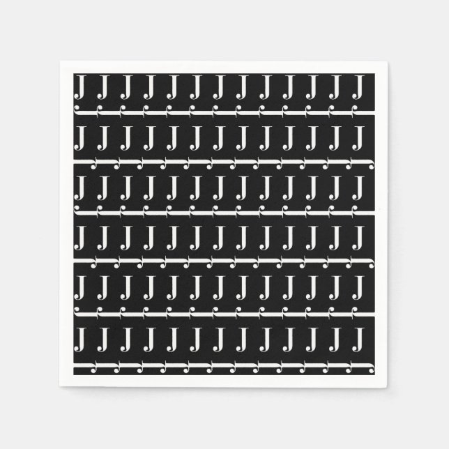 Anfangsbuchstaben J Serviette (Vorderseite)