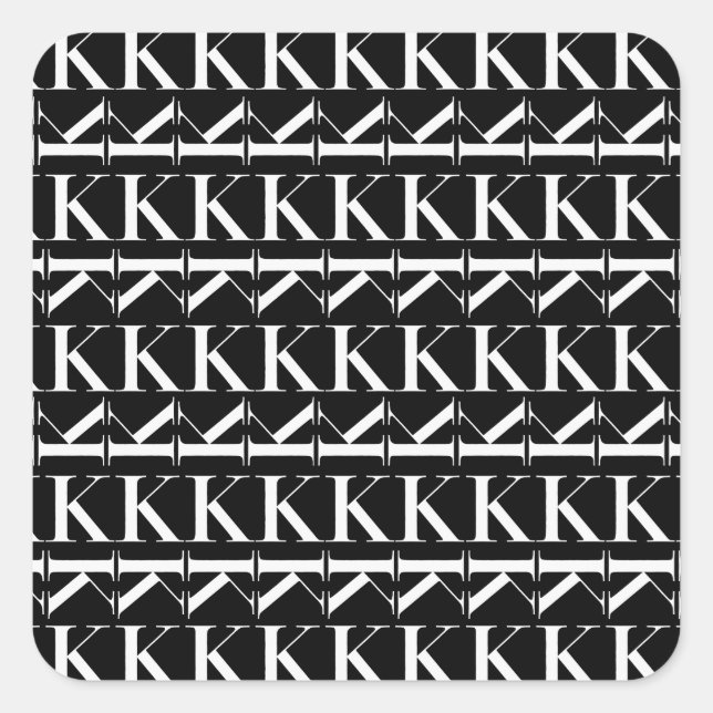 Anfangsbuchstaben K Quadratischer Aufkleber (Vorderseite)