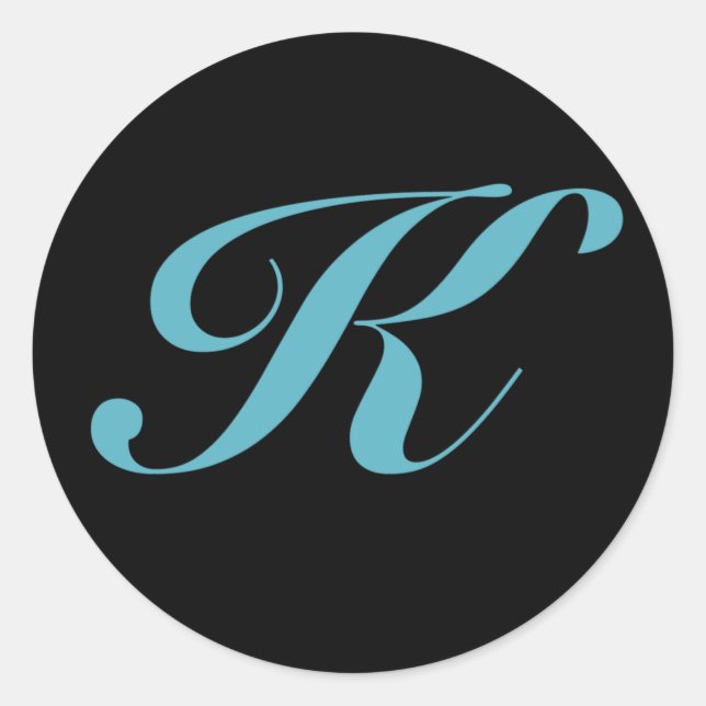 Anfangsbuchstaben K Runder Aufkleber (Vorderseite)