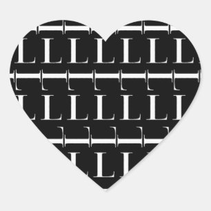 Anfangsbuchstaben L Herz-Aufkleber