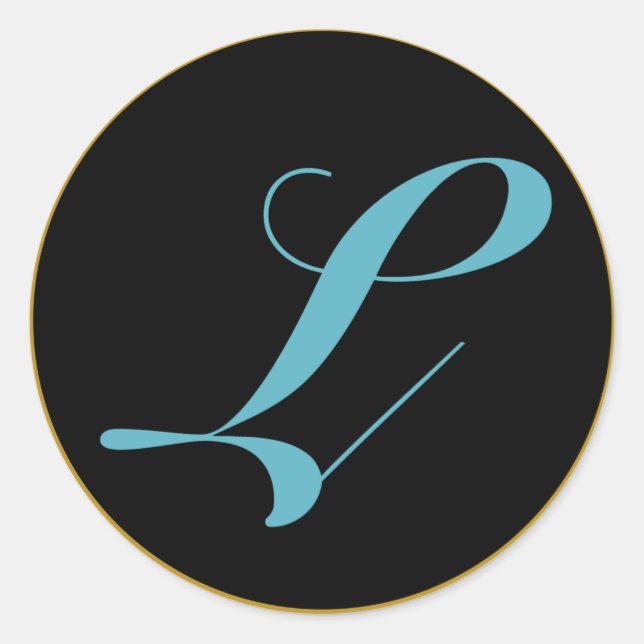 Anfangsbuchstaben L Runder Aufkleber (Vorderseite)