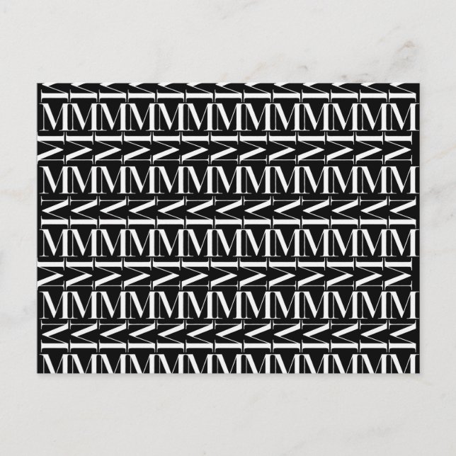 Anfangsbuchstaben M Postkarte (Vorderseite)