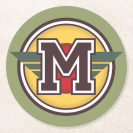 Anfangsbuchstaben "M" Runder Pappuntersetzer