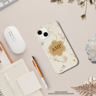 Anfangsbuchstaben Mädchen Kraftpapier Hintergrund iPhone 14 Hülle