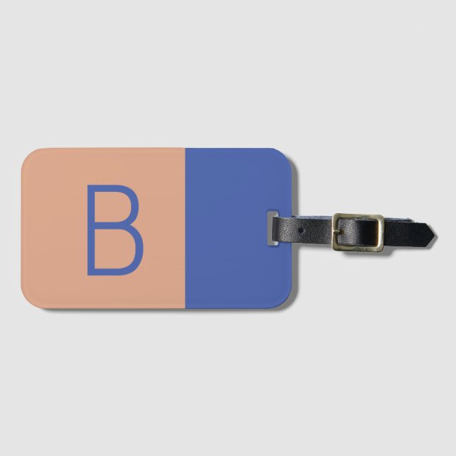 Anfangsbuchstaben Monogram, Moderner Farbblock Gepäckanhänger (Vorderseite (Horizontal))