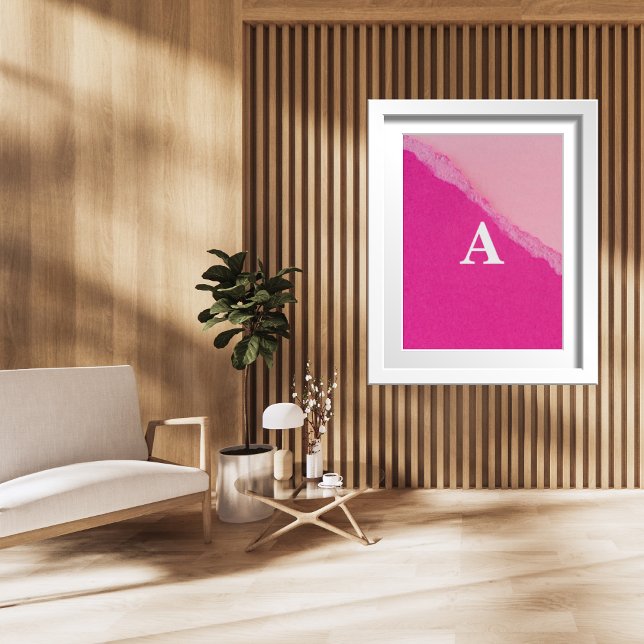 Anfangsbuchstaben Monogram Moderner Stylist rosa Poster (Von Creator hochgeladen)