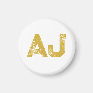 Anfangsbuchstaben Monogramm Gold Farbe Schlicht Ei Magnet