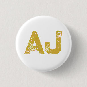Anfangsbuchstaben Monogramm Goldfarbe Schlicht Ein Button