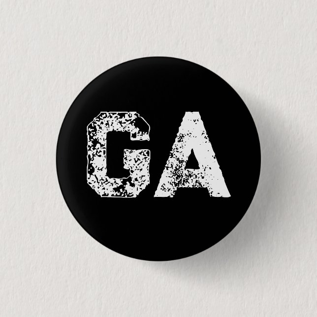 Anfangsbuchstaben Monogramm Schwarz Weiß Schlicht  Button (Vorderseite)