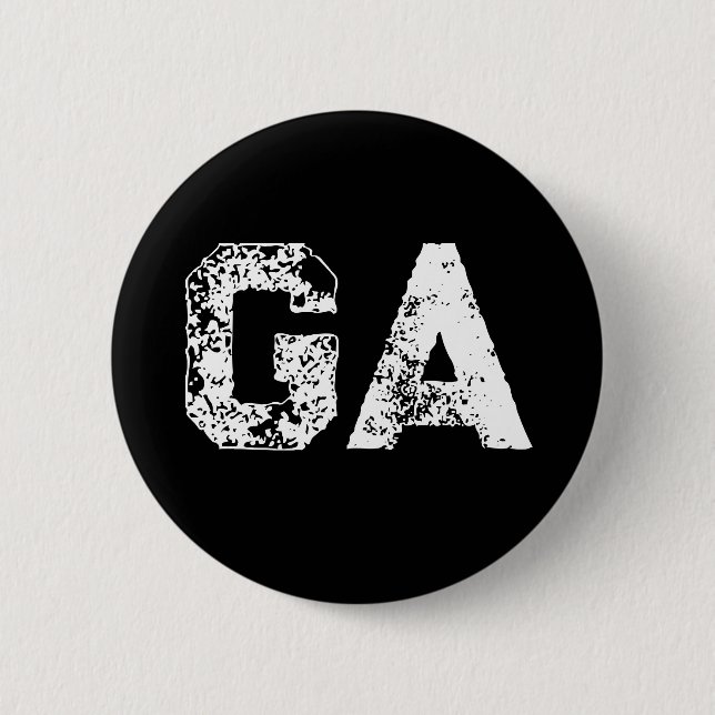 Anfangsbuchstaben Monogramm Schwarz Weiß Schlicht  Button (Vorderseite)