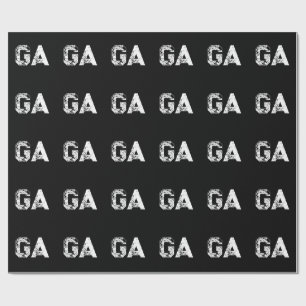 Anfangsbuchstaben Monogramm Schwarz Weiß Schlicht Geschenkpapier