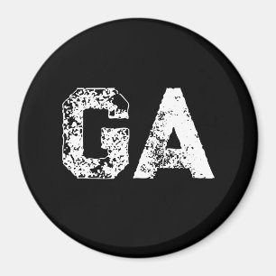 Anfangsbuchstaben Monogramm Schwarz Weiß Schlicht  Magnet