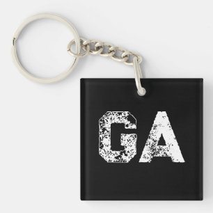 Anfangsbuchstaben Monogramm Schwarz Weiß Schlicht  Schlüsselanhänger