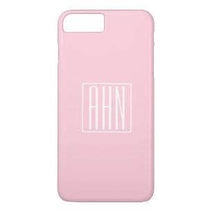 Anfangsbuchstaben Monogramm Weiß auf Hellrosa Case-Mate iPhone Hülle