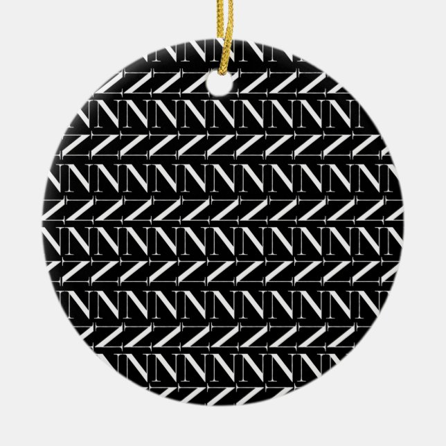 Anfangsbuchstaben N Keramik Ornament (Vorne)