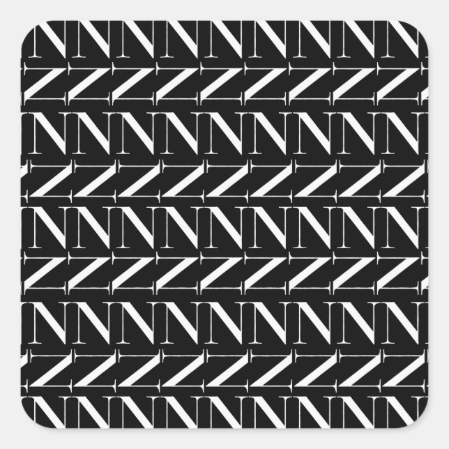 Anfangsbuchstaben N Quadratischer Aufkleber (Vorderseite)