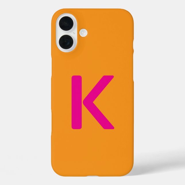 Anfangsbuchstaben Orangefarbene Farbe iPhone 16 Plus Hülle (Rückseite)