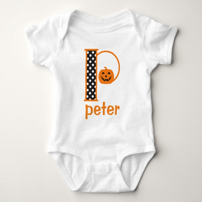 Anfangsbuchstaben P Baby Strampler (Vorderseite)
