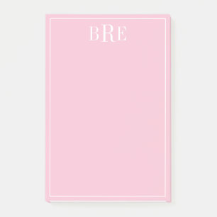 Anfangsbuchstaben Pink Post-it Klebezettel