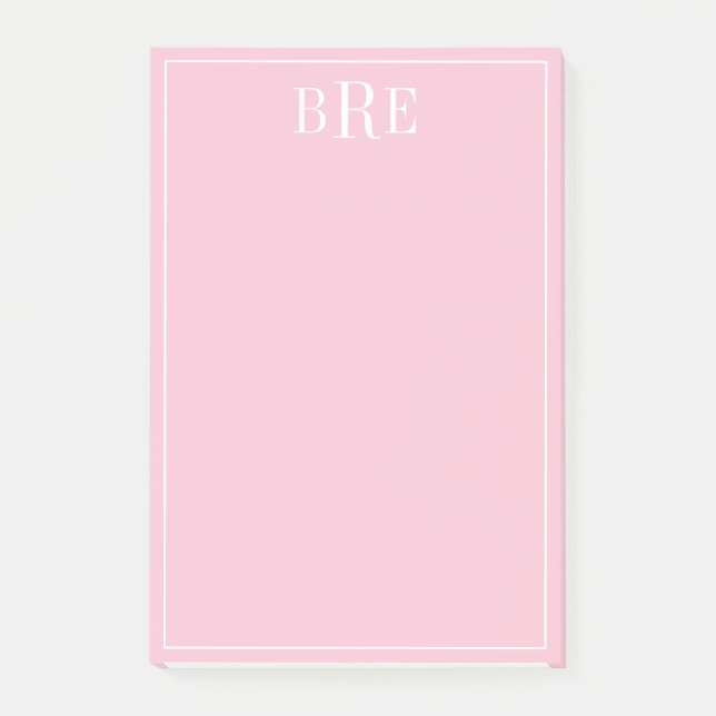 Anfangsbuchstaben Pink Post-it Klebezettel (Vorderseite)