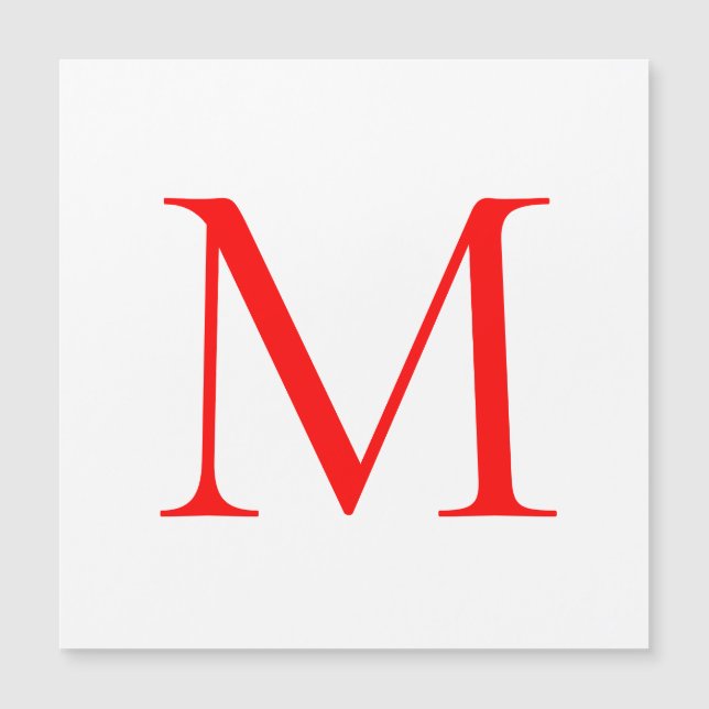 Anfangsbuchstaben rot mit Monogramm beruflich Magnetkarte (Vorderseite)